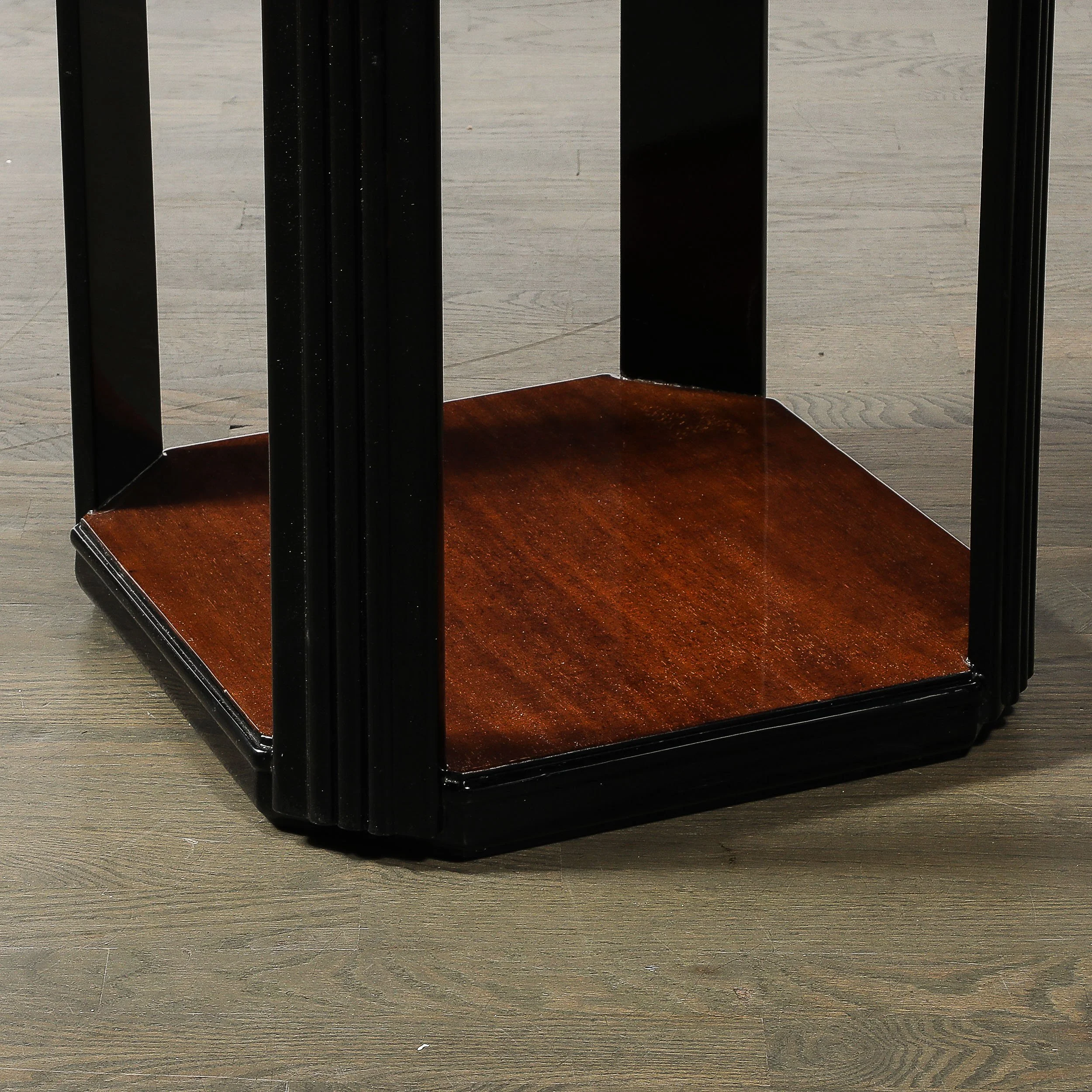 Art Deco Streamlined Machine Age Bookmatched Walnut & Fluted